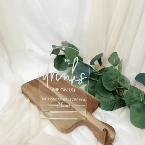 the drinks are on us Aufsteller