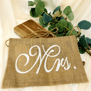 Mr. und Mrs. Jute Schild für Stühle