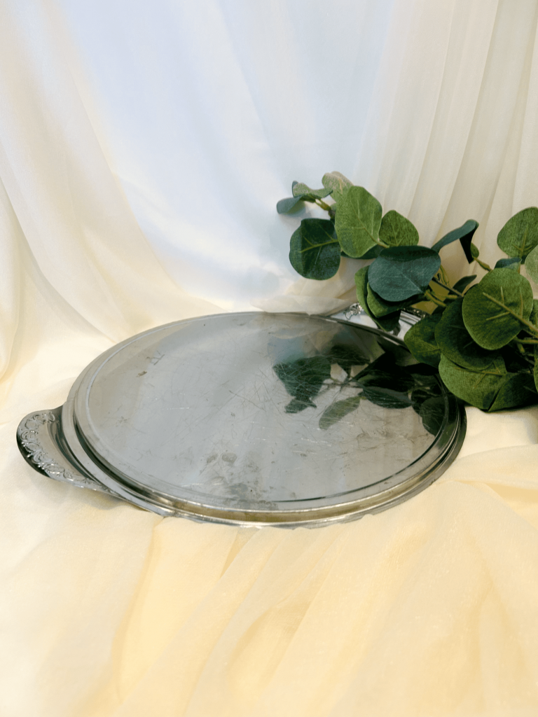 Servierplatte silber rund