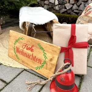 Schild Frohe Weihnachten
