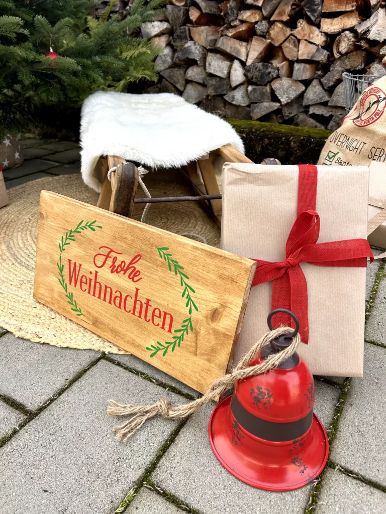 Schild Frohe Weihnachten