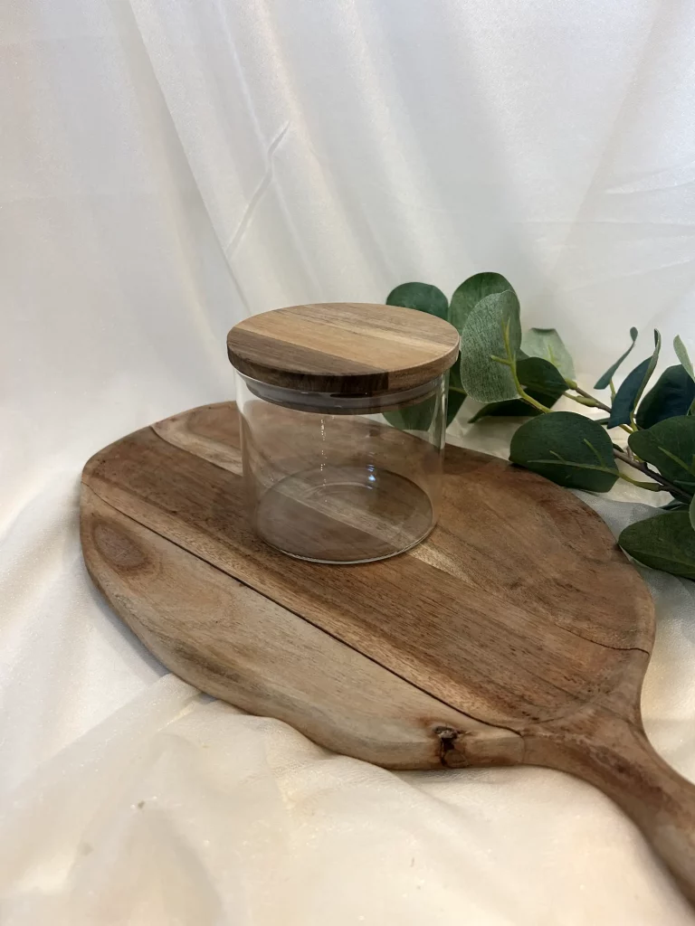 Candy Bar Glas mit Holzdeckel