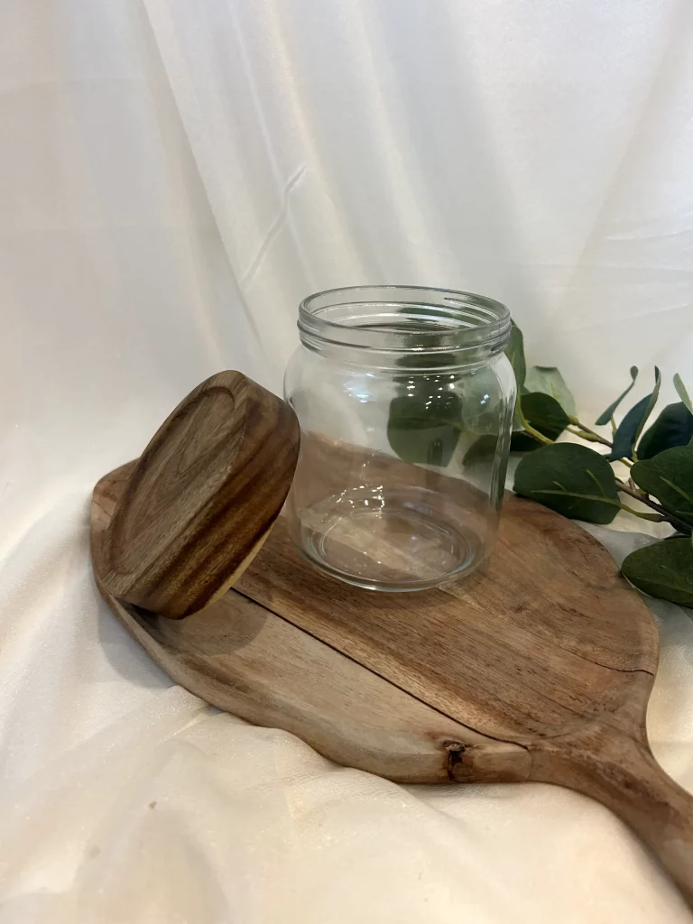 Candy Bar Glas mit Holzdeckel klein