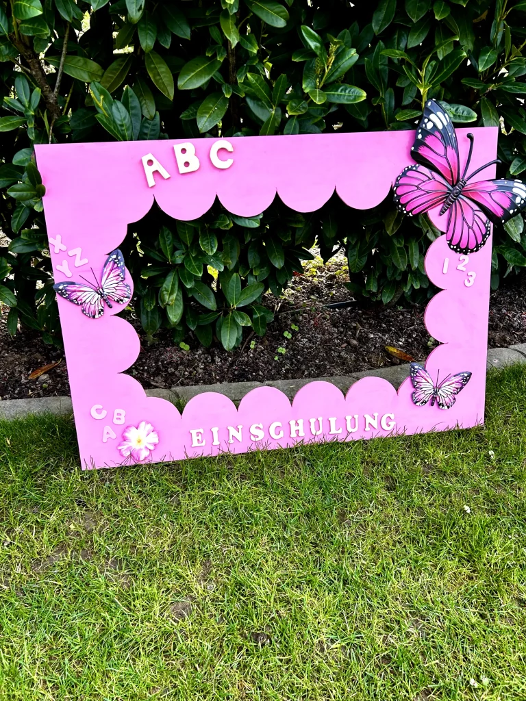 Einschulung Rahmen rosa